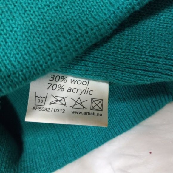 Vintage HURTIGRUTEN The Arctic Awakening Wool Blend Winter Beanie Hat Green - Picture 3 of 6